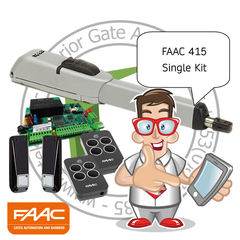 Faac 415LLS Single Leaf Gate Kit 104415 - FOR ENTRANCES UP TO 4M (12FT)