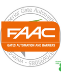 FAAC logo for gates automation and barriers on a white background