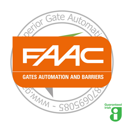 FAAC logo for gates automation and barriers on a white background